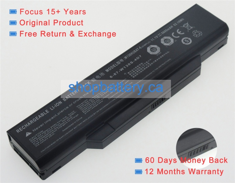 6-87-w130s-4d72 laptop battery store, clevo 11.1V 62.16Wh batteries for canada - Click Image to Close