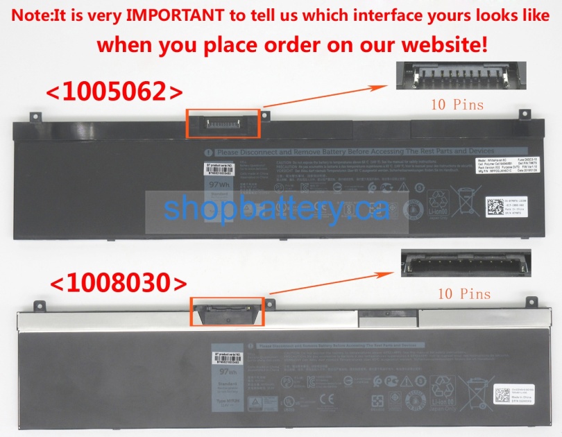 Fy2vw laptop battery store, dell 11.4V 97Wh batteries for canada - Click Image to Close
