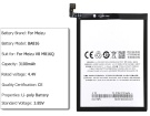 V8 m816q batterie store, meizu 11.94Wh téléphone batteries